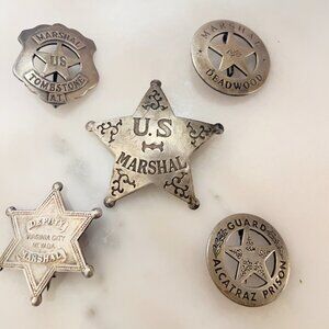 Set of 5 Marshal and Prison Guard Badges